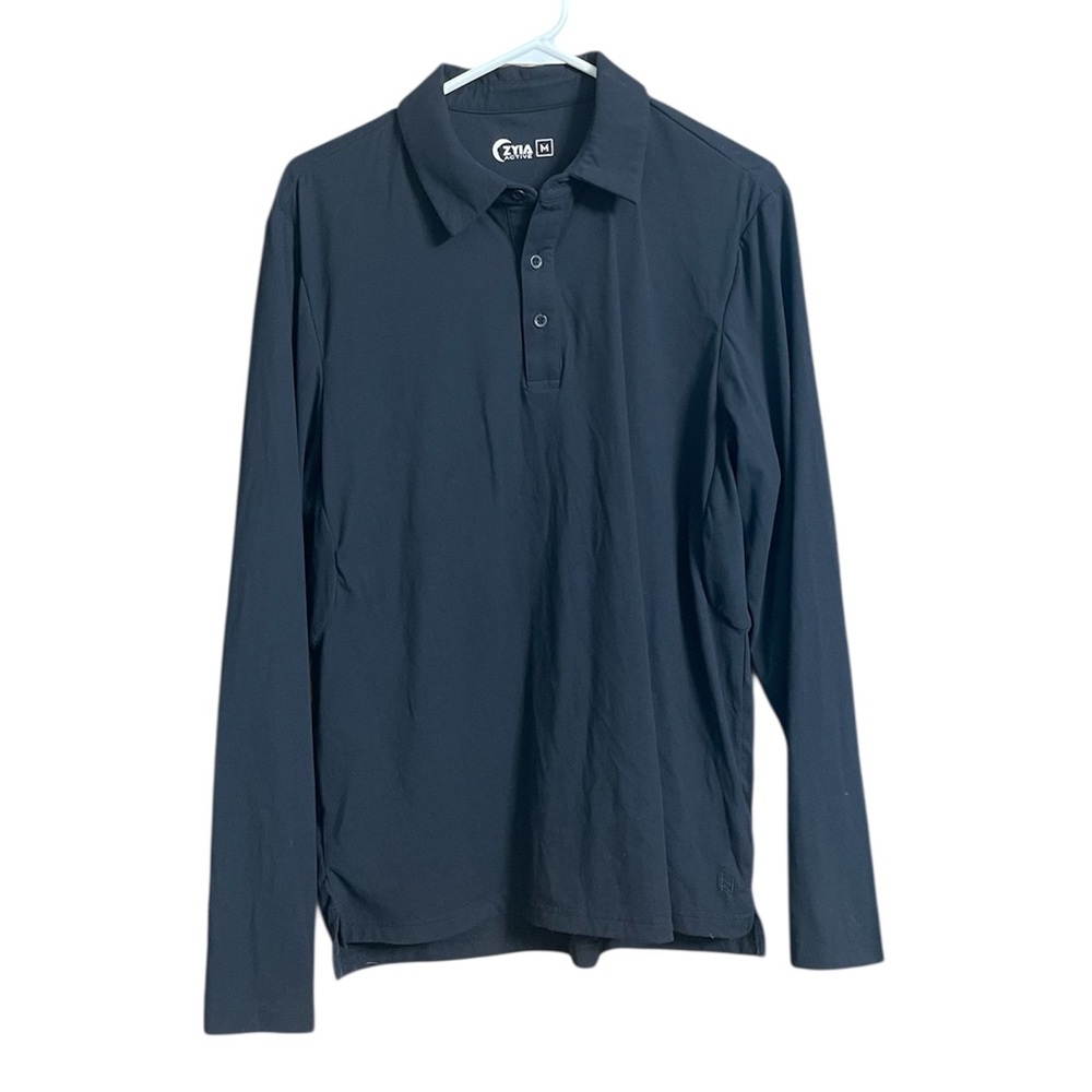 Zyia active half button long sleeve shirt